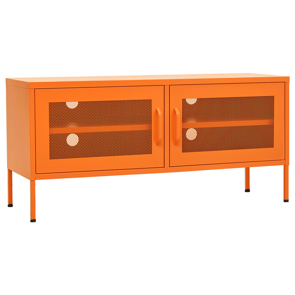 Tv-bänk orange 105x35x50 cm stål