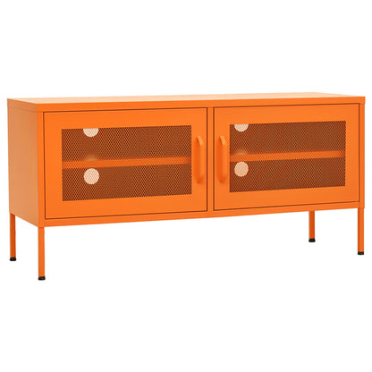 Tv-bänk orange 105x35x50 cm stål