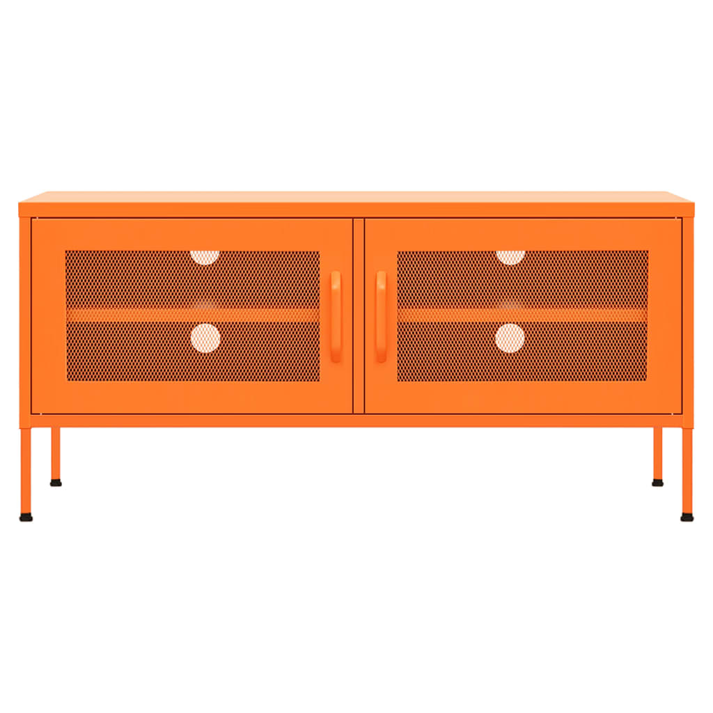 Tv-bänk orange 105x35x50 cm stål