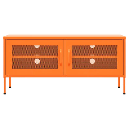 Tv-bänk orange 105x35x50 cm stål