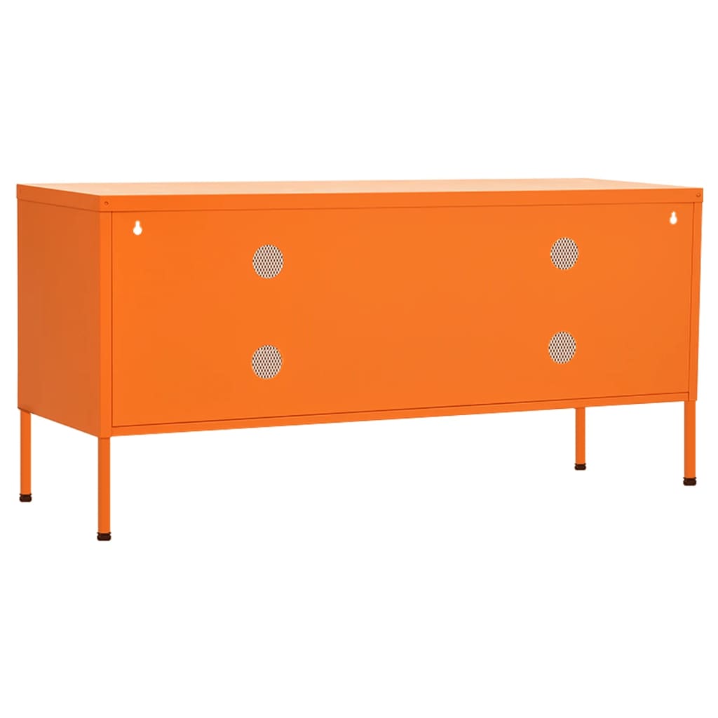 Tv-bänk orange 105x35x50 cm stål