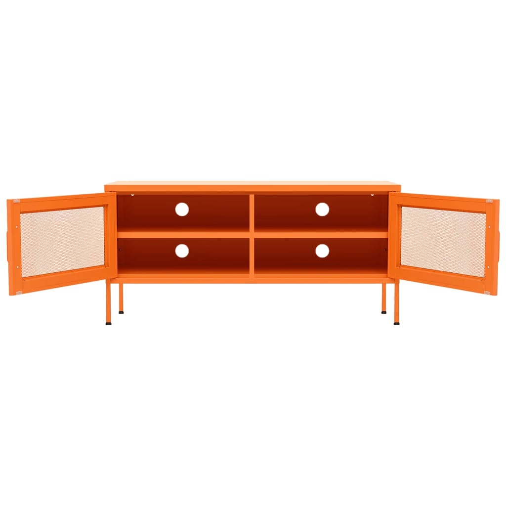 Tv-bänk orange 105x35x50 cm stål