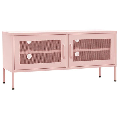 Tv-bänk pink 105x35x50 cm stål