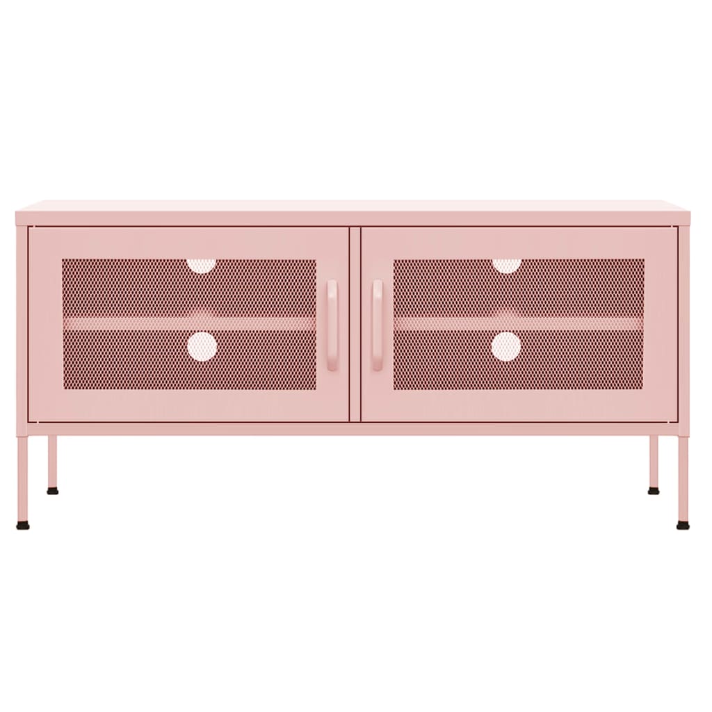 Tv-bänk pink 105x35x50 cm stål