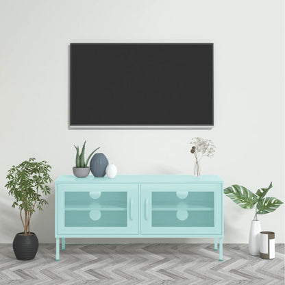 Tv-bänk mintgrön 105x35x50 cm stål