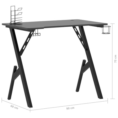 Gamingskrivbord med Y-formade ben svart 90x60x75 cm