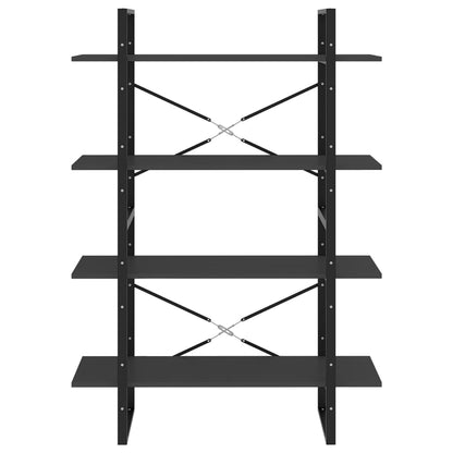 Bokhylla 4 hyllplan grå 100x30x140 cm konstruerat trä