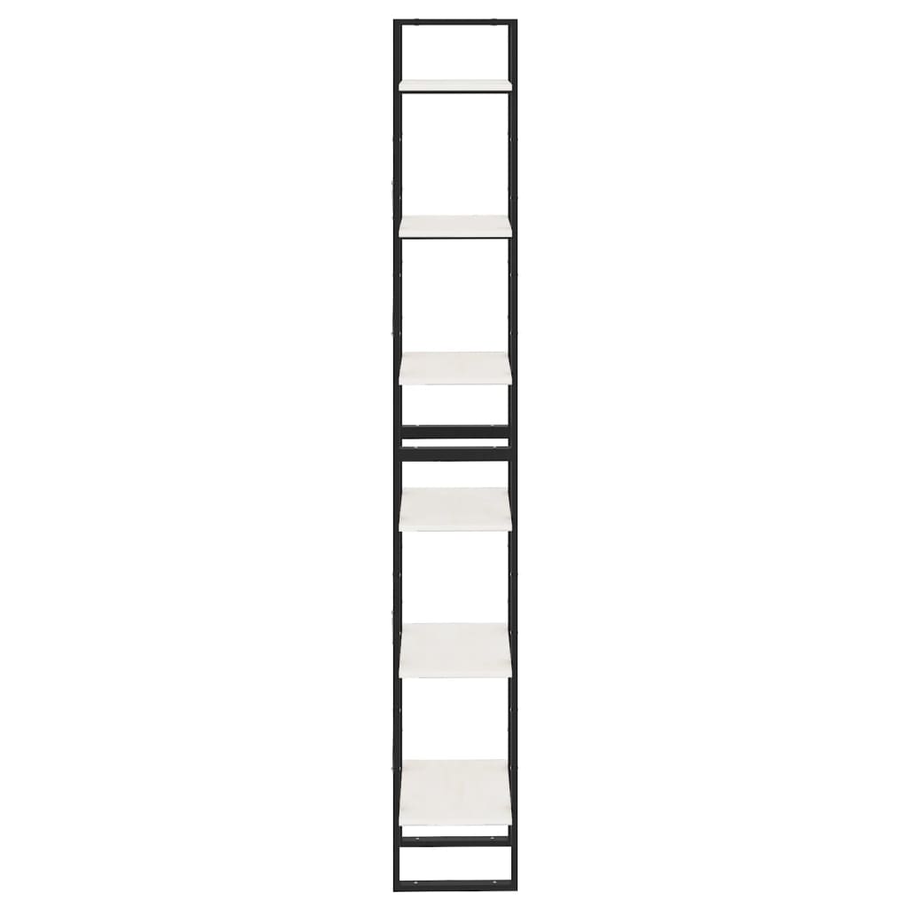 Hög bokhylla vit 40x30x210 cm massiv furu