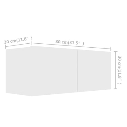 Tv-skåp 3 delar vit konstruerat trä