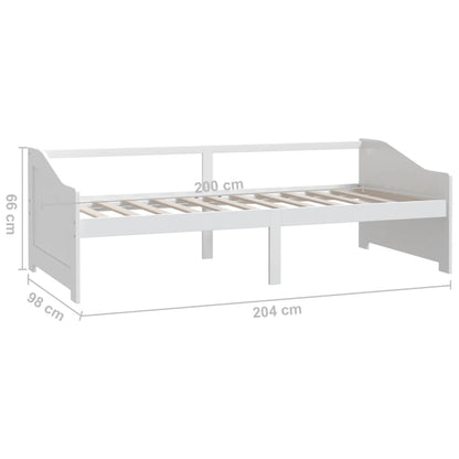 Dagbädd 3-sits vit massiv furu 90x200 cm