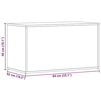 Förvaringskista vit 84x42x46 cm konstruerat trä