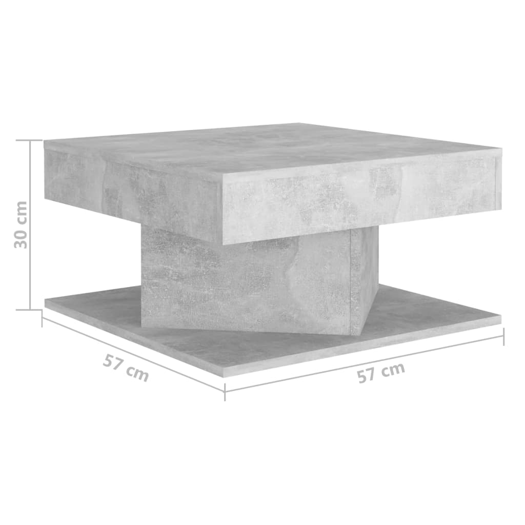 Soffbord betonggrå 57x57x30 cm konstruerat trä