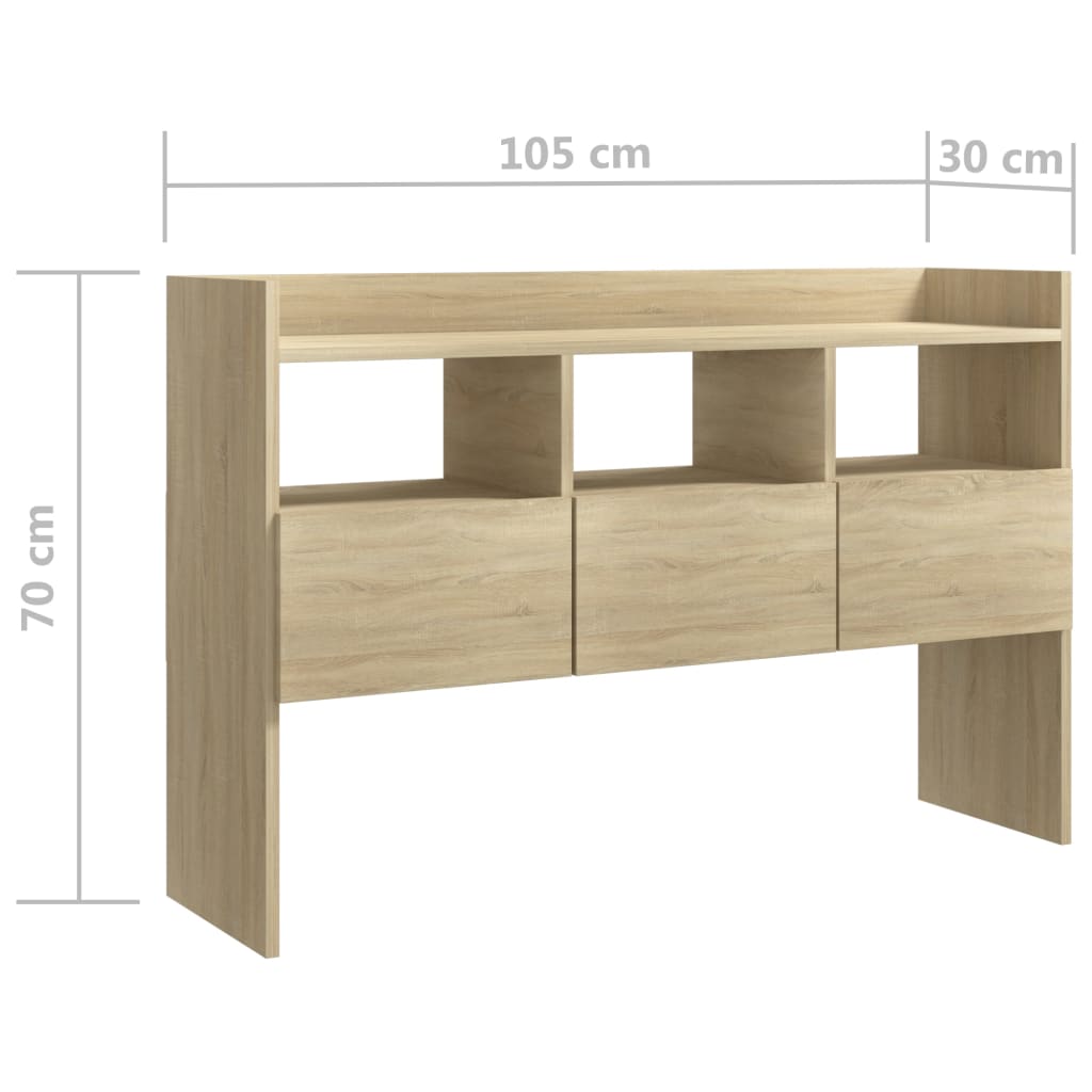 Skänk sonoma-ek 105x30x70 cm konstruerat trä