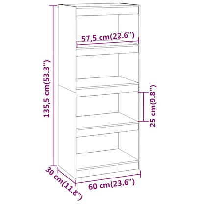 Bokhylla/Rumsavdelare 60x30x135,5 cm massiv furu