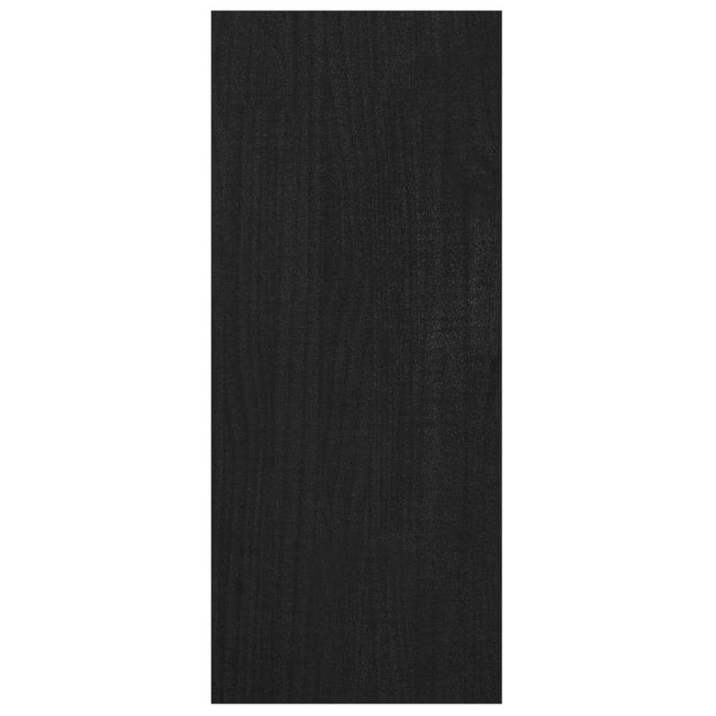 Bokhylla/Rumsavdelare svart 100x30x71,5 cm massiv furu