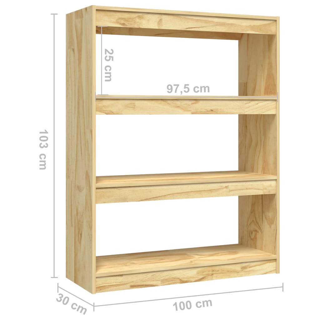 Bokhylla/rumsavdelare 100x30x103 cm furu