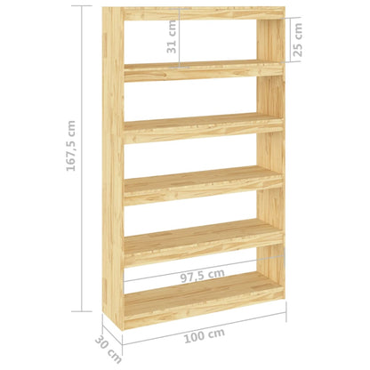 Bokhylla/rumsavdelare 100x30x167,5 cm furu