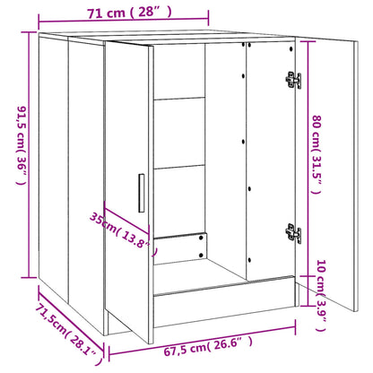 Tvättmaskinsskåp betonggrå 71x71,5x91,5 cm