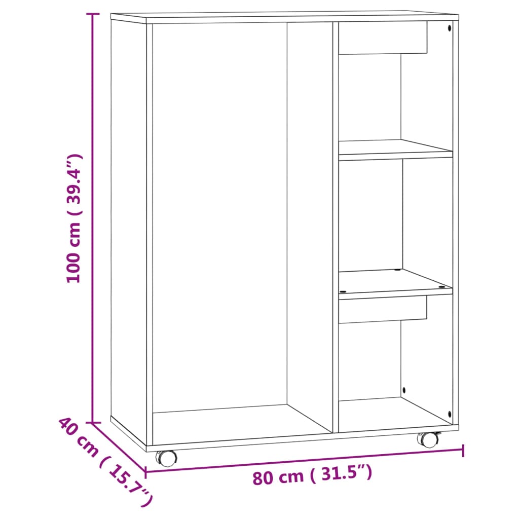 Garderob sonoma-ek 80x40x110 cm konstruerat trä