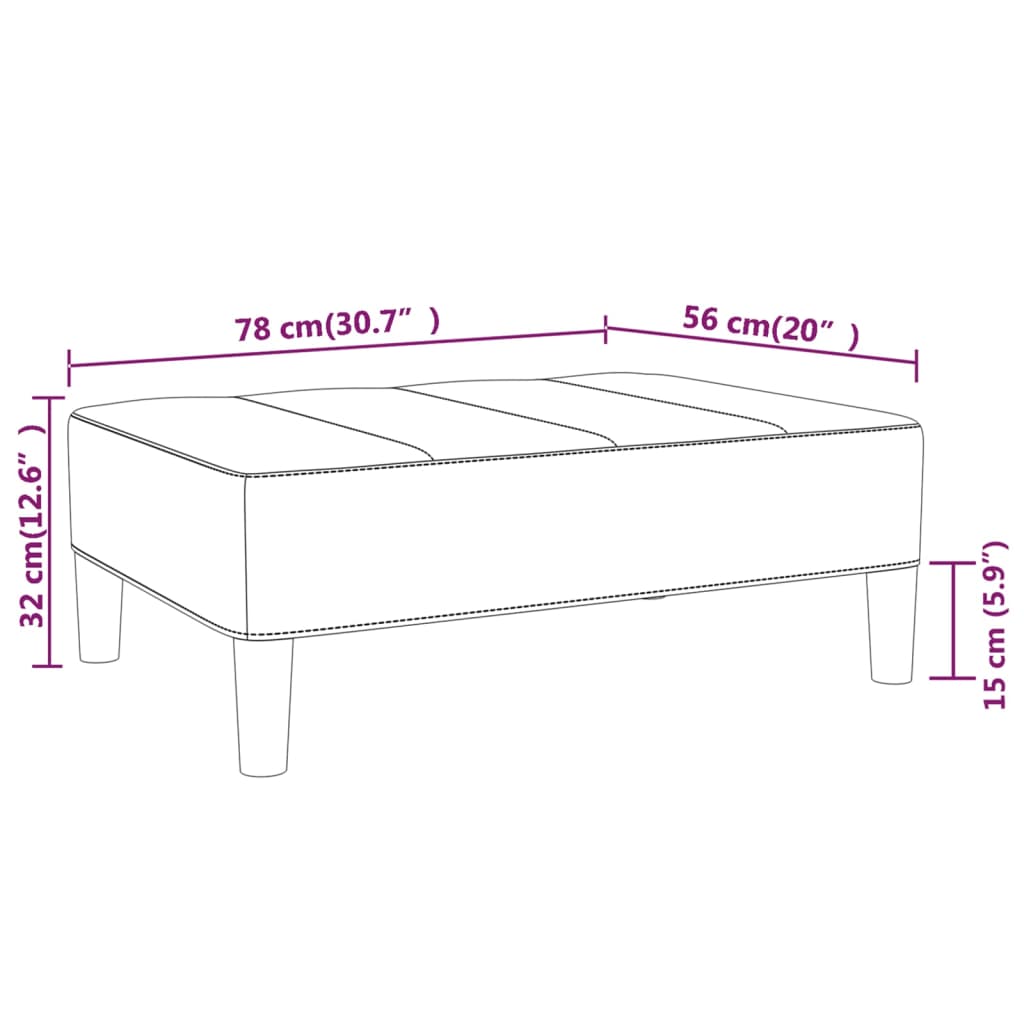 Fotpall vinröd 78x56x32 cm sammet