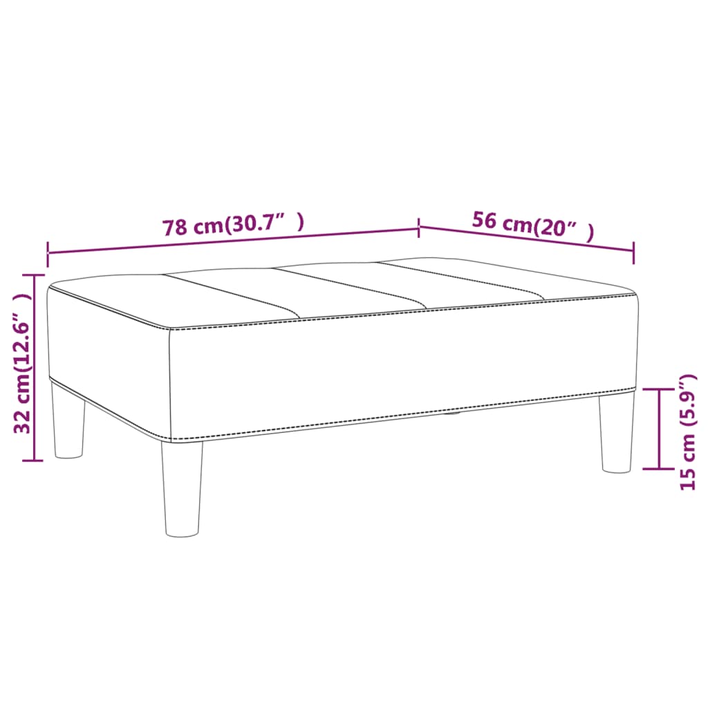 Fotpall gul 78x56x32 cm sammet