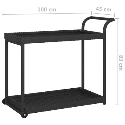 Serveringsvagn svart 100x45x83 cm konstrotting