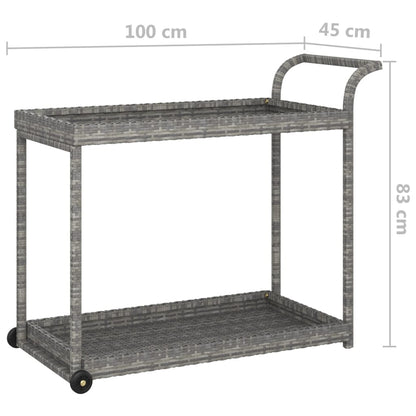 Serveringsvagn grå 100x45x83 cm konstrotting