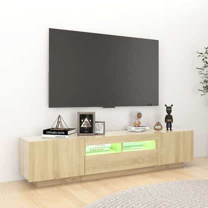 TV-bänk med LED-belysning sonoma-ek 180x35x40 cm