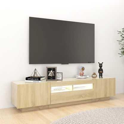 TV-bänk med LED-belysning sonoma-ek 180x35x40 cm