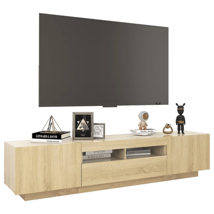 TV-bänk med LED-belysning sonoma-ek 180x35x40 cm