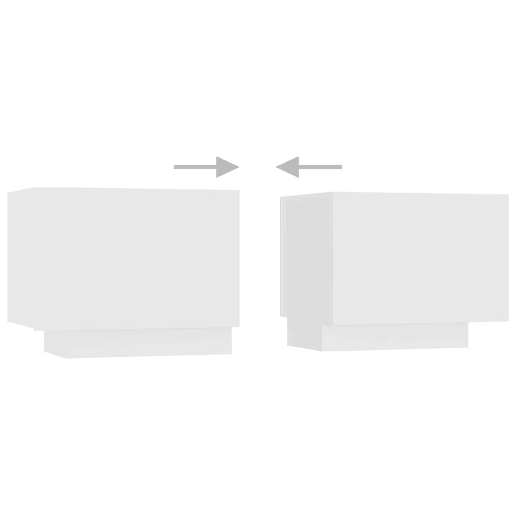 TV-bänk med LED-belysning vit 200x35x40 cm