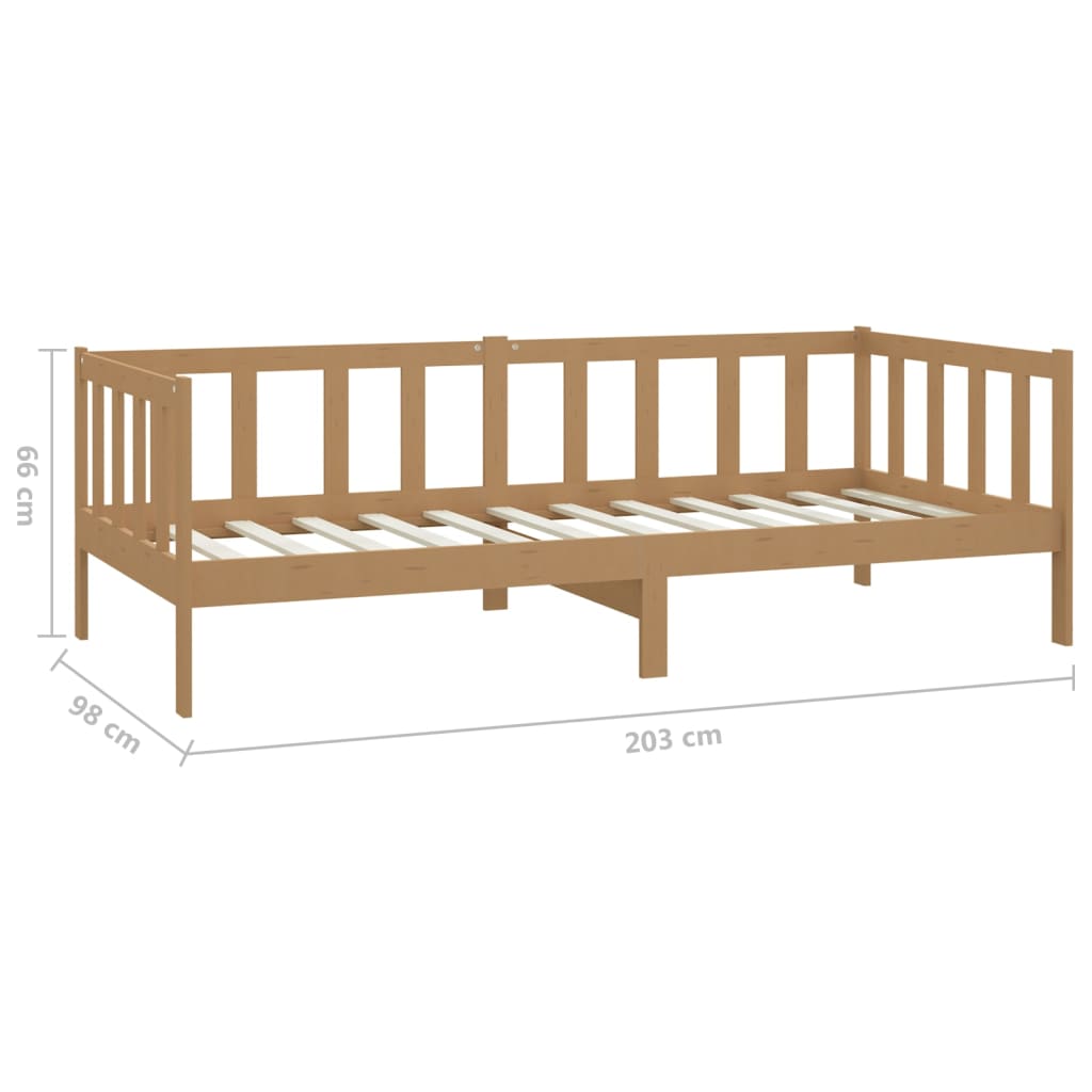 Dagbädd honungsbrun massiv furu 90x200 cm