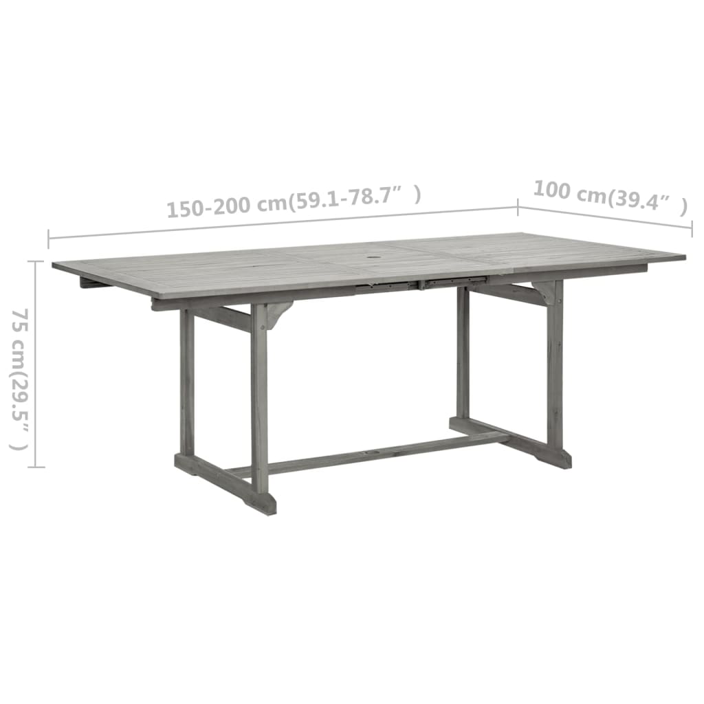 Trädgårdsbord (150-200)x100x75 cm massivt akaciaträ