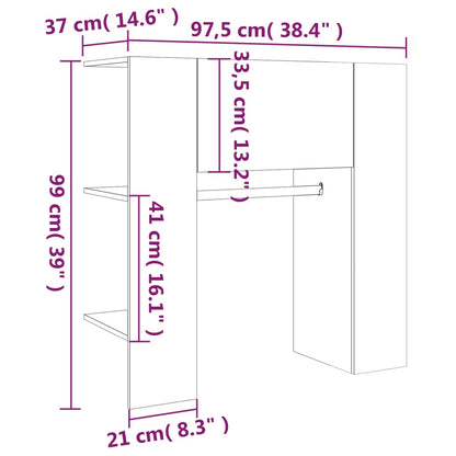 Hallskåp vit 97,5x37x99 cm konstruerat trä