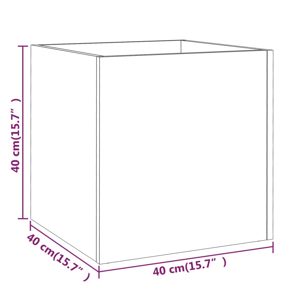 Odlingslåda betonggrå 40x40x40 cm konstruerat trä