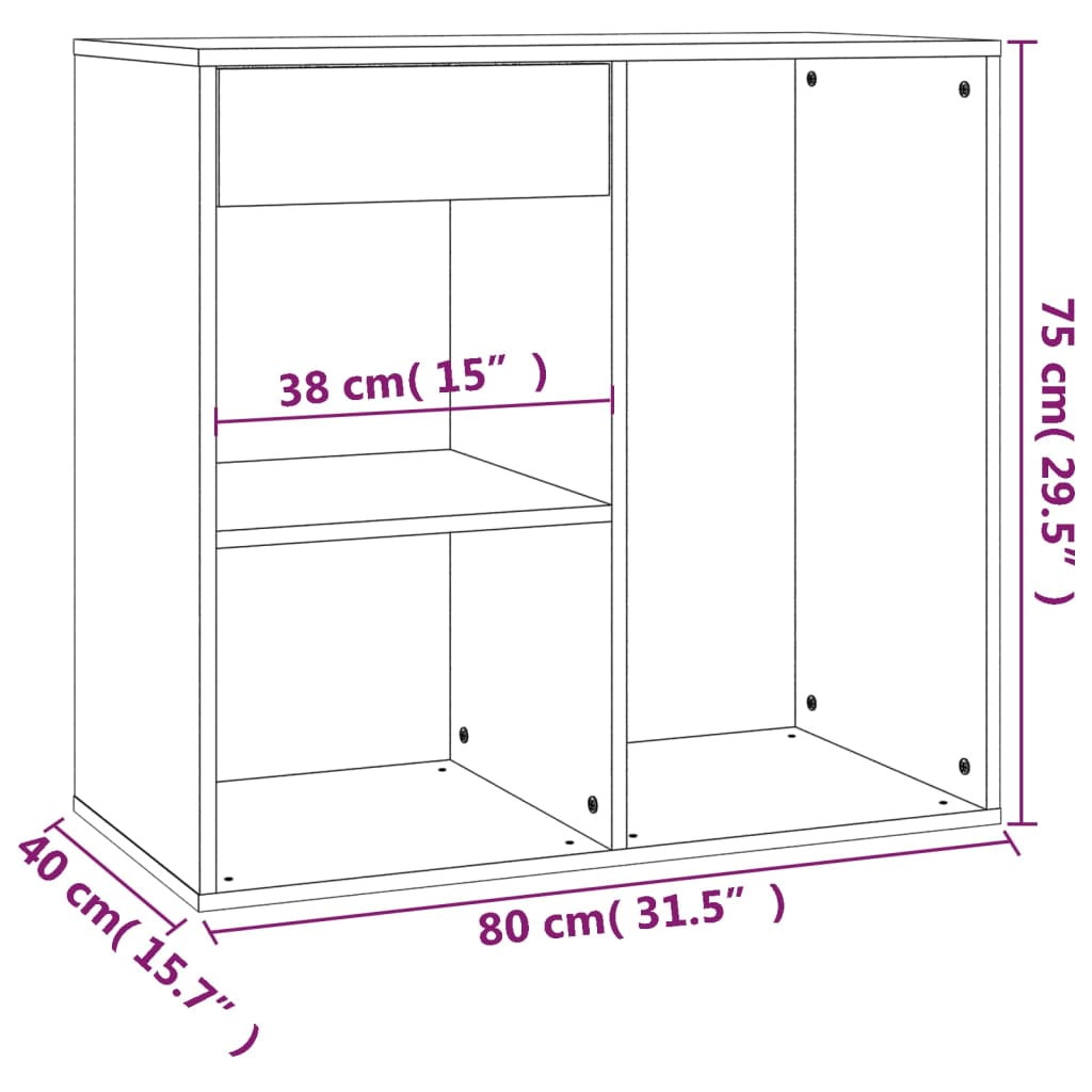 Sminkskåp vit 80x40x75 cm konstruerat trä