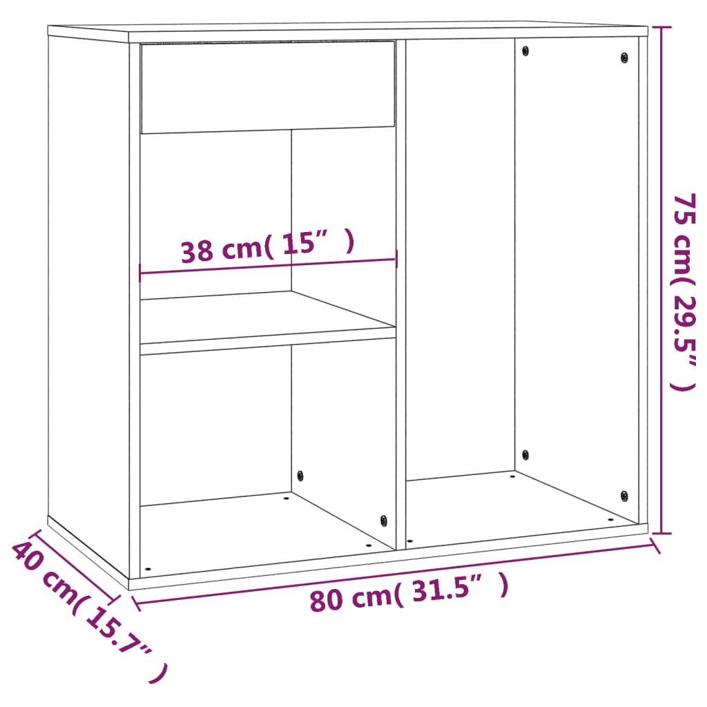 Sminkskåp svart 80x40x75 cm konstruerat trä