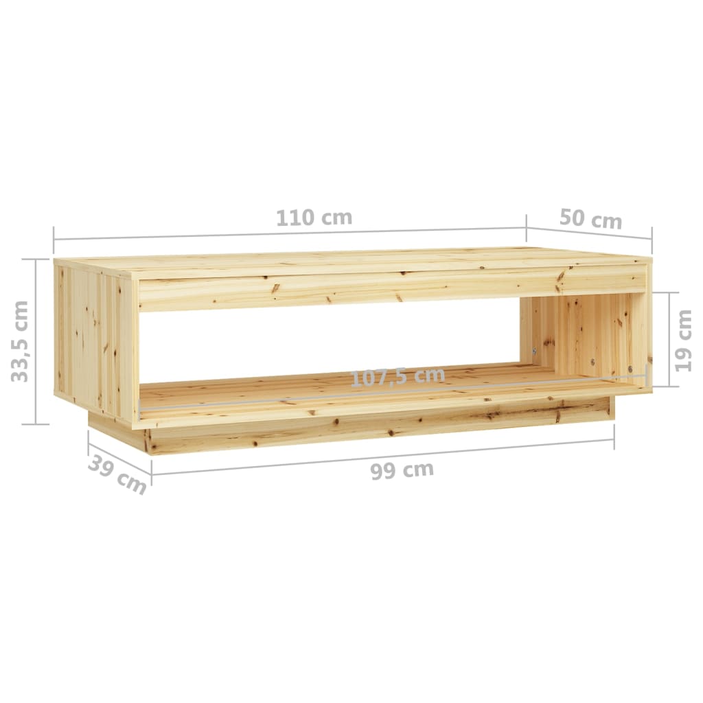 Soffbord 110x50x33,5 cm massivt granträ