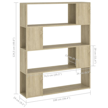 Bokhylla Rumsavdelare sonoma-ek 100x24x124 cm