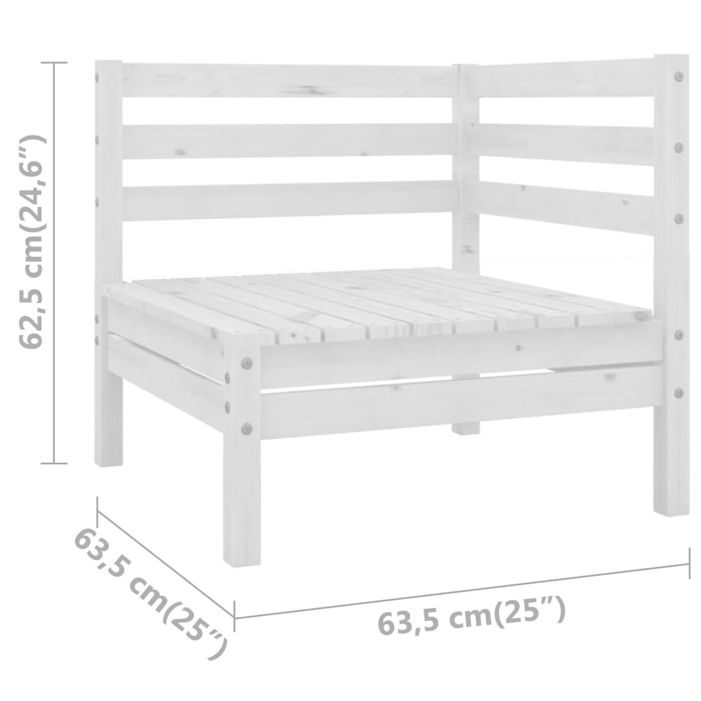 Hörnsektion till pallsoffa vit massiv furu