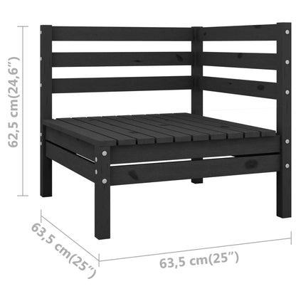 Hörnsektion till pallsoffa 2 st svart massiv furu