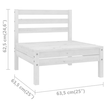 Mittensektion till pallsoffa 2 st vit massiv furu