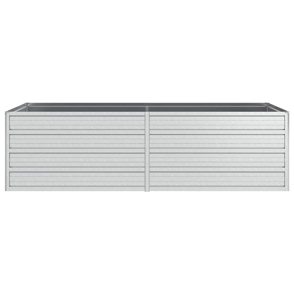 Odlingslåda upphöjd galvaniserat stål 160x80x45 cm silver