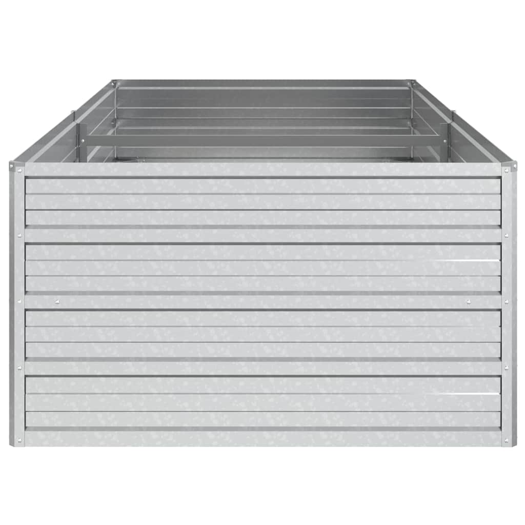 Odlingslåda upphöjd galvaniserat stål 160x80x45 cm silver