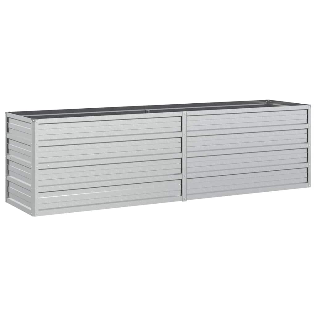 Odlingslåda upphöjd galvaniserat stål 160x40x45 cm silver