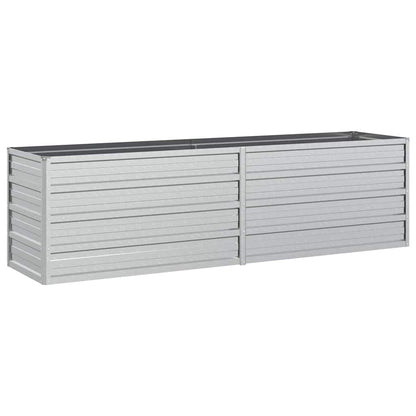 Odlingslåda upphöjd galvaniserat stål 160x40x45 cm silver