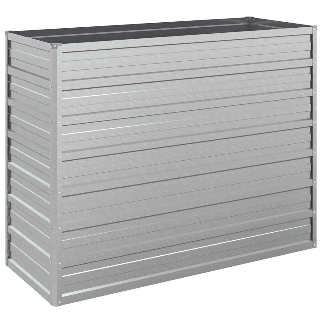 Odlingslåda upphöjd galvaniserat stål 100x40x77 cm silver