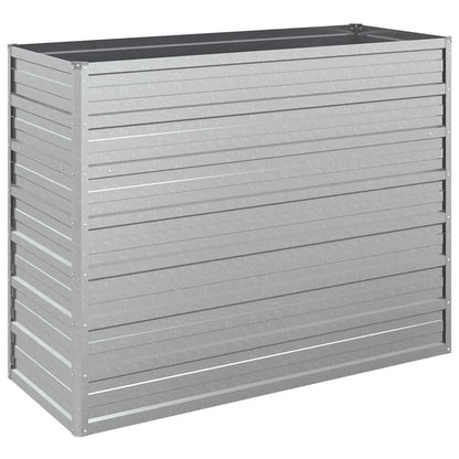 Odlingslåda upphöjd galvaniserat stål 100x40x77 cm silver
