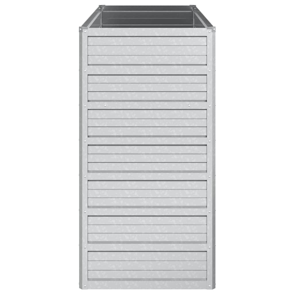Odlingslåda upphöjd galvaniserat stål 100x40x77 cm silver
