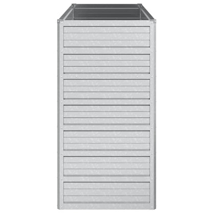 Odlingslåda upphöjd galvaniserat stål 100x40x77 cm silver